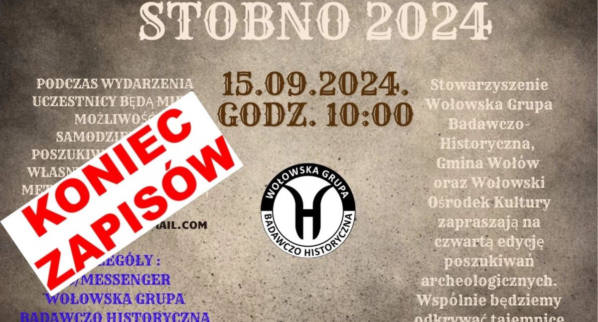 Fragment plakatu umieszczonego na FB Grupy Badawczo Historycznej w Wołowie