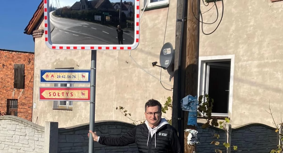 Interwencje, Bezpieczne Wyjazdy Pierwsze lustro zamontowano Starym Wołowie - zdjęcie, fotografia
