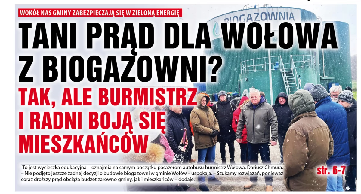Inwestycje, prąd Wołowa biogazowni burmistrz radni boją mieszkańców - zdjęcie, fotografia
