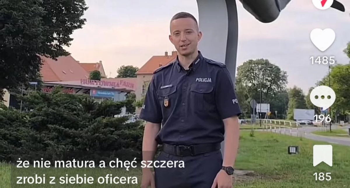 Bezpieczeństwo, Wołowscy policjanci wszędzie TikTok ulicy - zdjęcie, fotografia