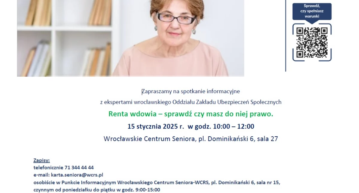 Zdrowie, Renta wdowia bezpłatne konsulatcje spotkania dyżury telefoniczne - zdjęcie, fotografia