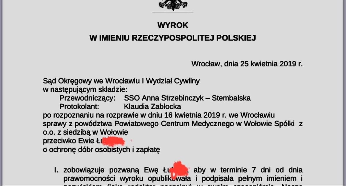 Polityka, Niewykonany wyrok kampania oszczerstw blogerka kontra Wołów - zdjęcie, fotografia