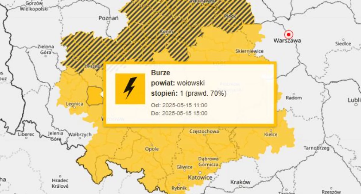 Burze nad powiatem – obowiązuje ostrzeżenie meteorologiczne!