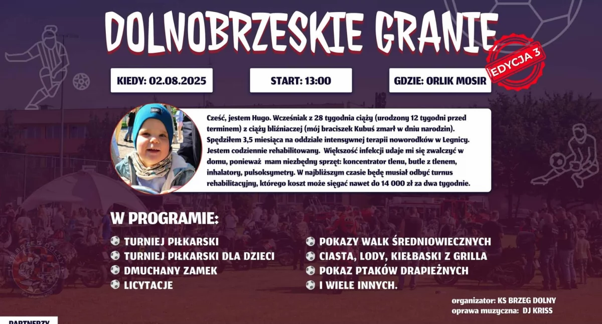 Akcje charytatywne, Trzecia edycja turnieju charytatywnego „Dolnobrzeskie Granie” sierpnia - zdjęcie, fotografia
