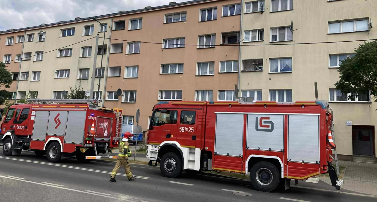 Interwencje, Strażacy policja prowadzą działania Poznańskiej Wołowie - zdjęcie, fotografia