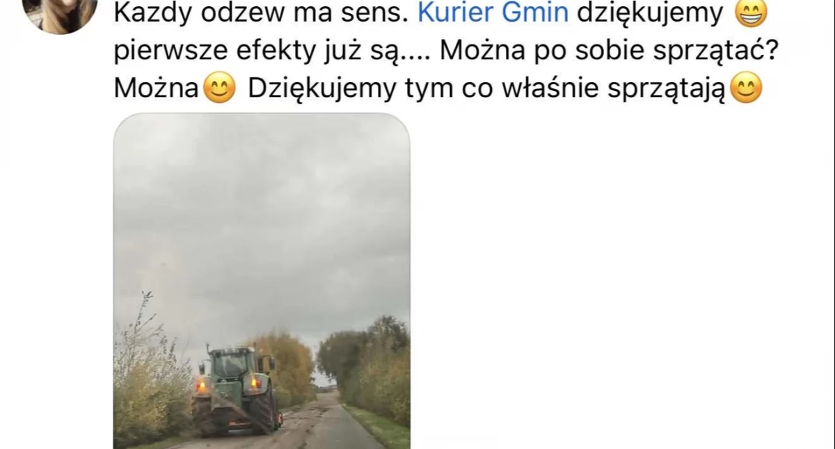 Interwencje, interwencji Kuriera rolnik posprzątał drogę między Smogorzowem Wińskiem - zdjęcie, fotografia