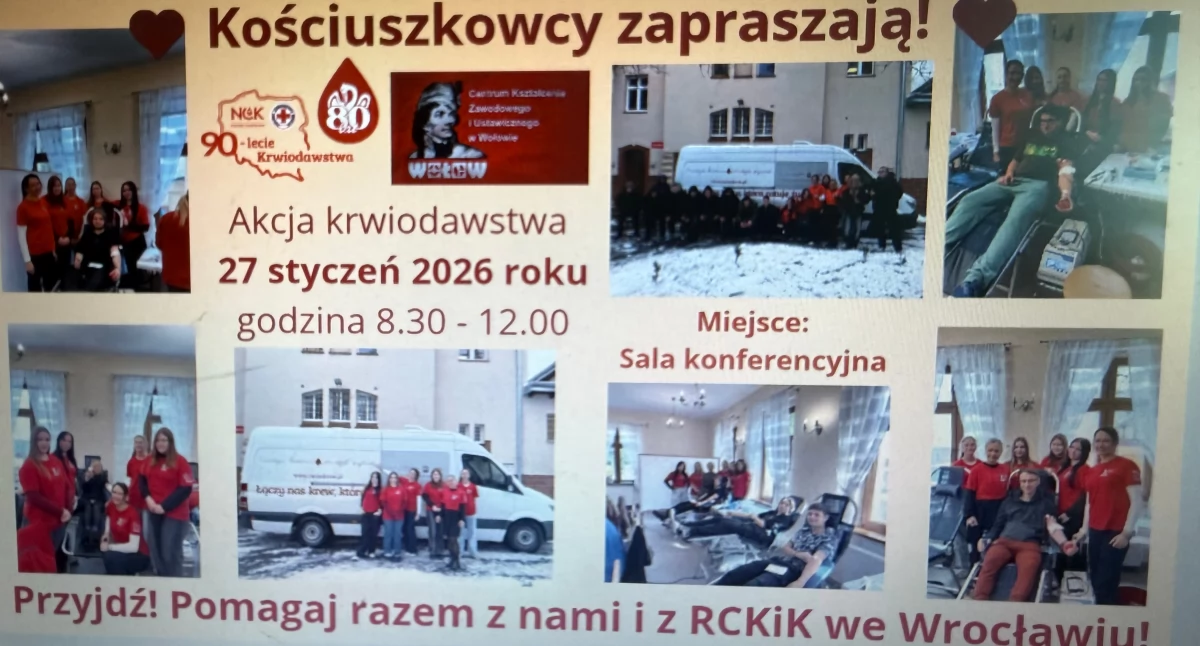 Pomoc, Akcja krwiodawstwa szkole Wołowie Kiedy gdzie można oddać - zdjęcie, fotografia