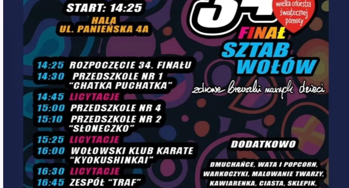 Zdrowie, Finał WOŚP powiecie wołowskim pełny program wydarzeń Brzegu Dolnym Wołowie Lubiążu - zdjęcie, fotografia