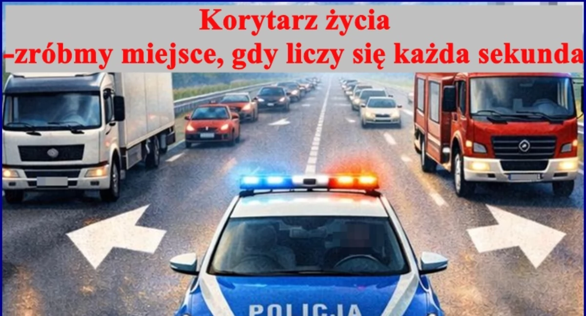 Bezpieczeństwo, Korytarz życia ratuje życie Policja przypomina obowiązkach kierowców - zdjęcie, fotografia