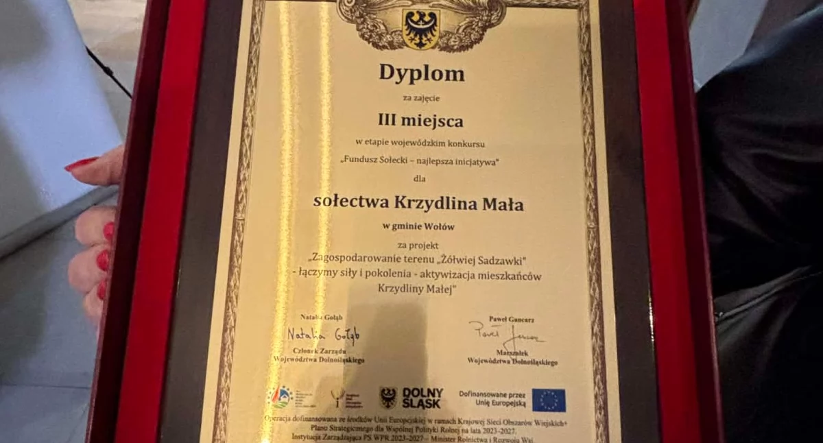Publikacje, Krzydlina Mała nagrodą Żółwią Sadzawkę Projekt mieszkańców zdobył miejsce - zdjęcie, fotografia
