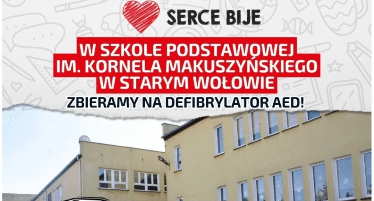 Akcje charytatywne, Serce Starym Wołowie Szkoła zbiera urządzenie które ratuje życie - zdjęcie, fotografia