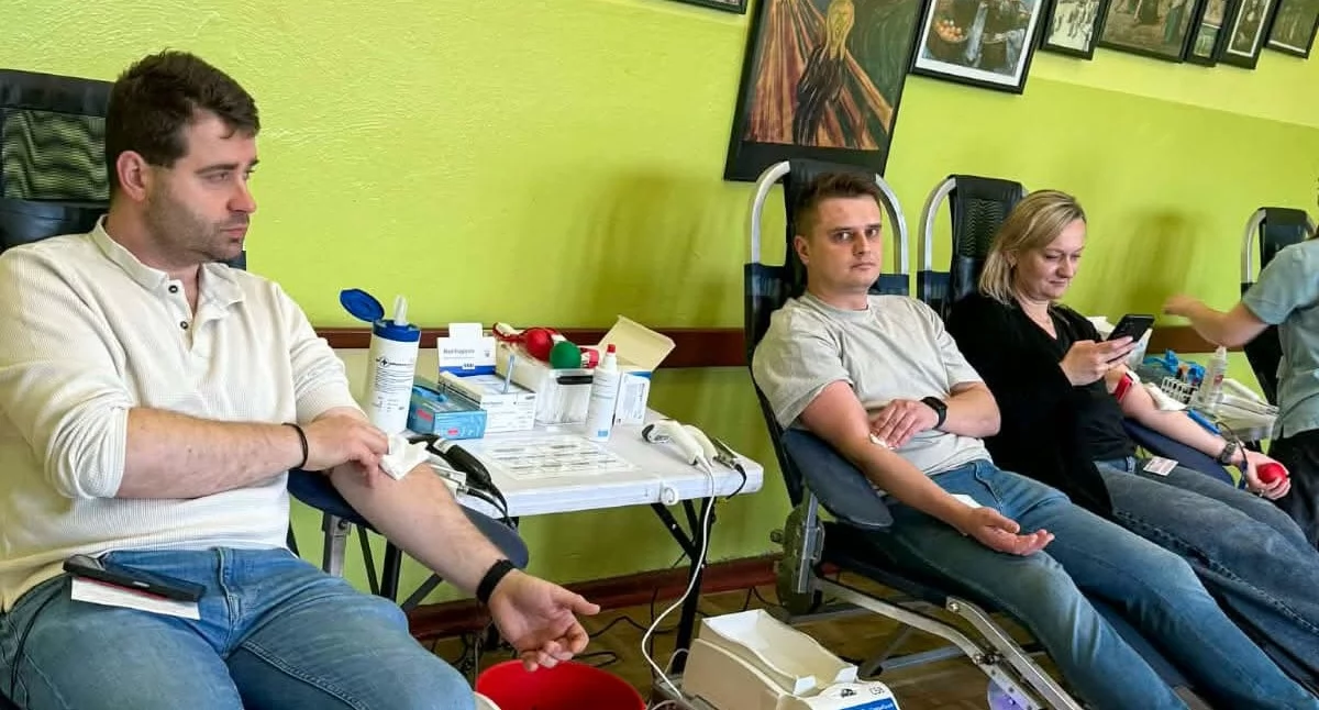 Akcja krwiodawstwa w Zespole Szkół Zawodowych w Brzegu Dolnym.