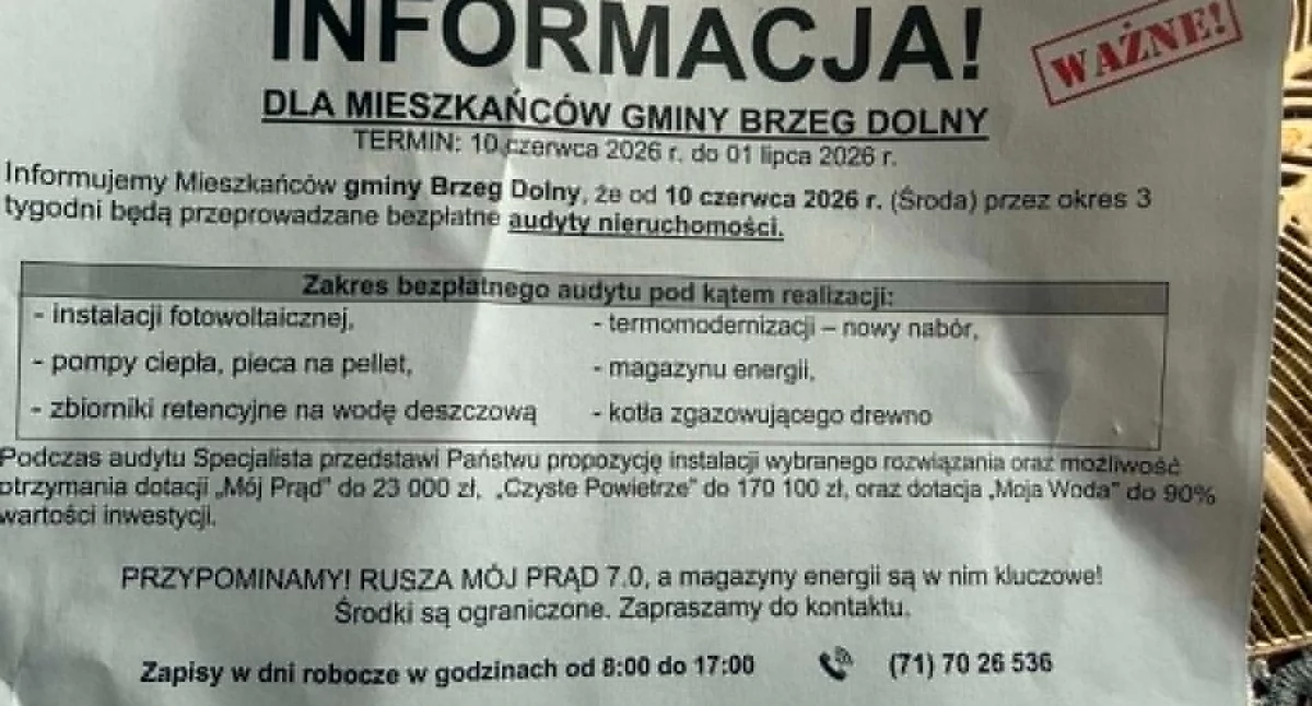 Interwencje, „Bezpłatny audyt’ dotacje nawet Mieszkańcy pytają - zdjęcie, fotografia
