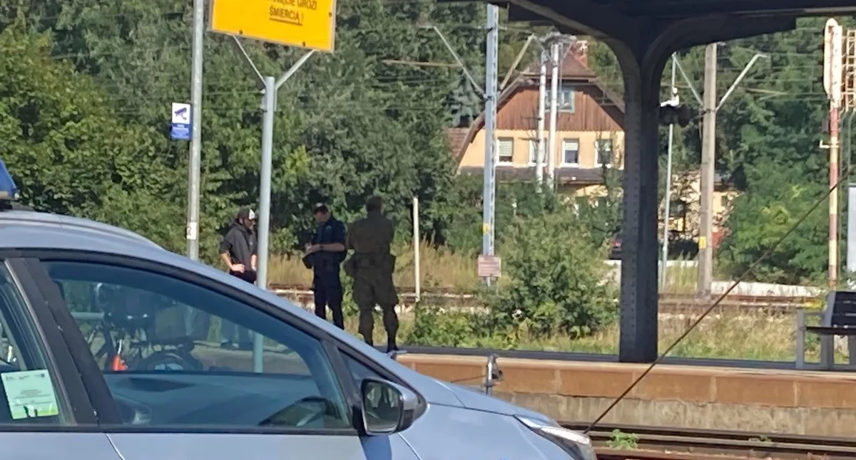 Bezpieczeństwo, Wojsko policja Służba Ochrony Kolei pilnują torów Brzegu Dolnym Kolejna akcja wysokie mandaty - zdjęcie, fotografia