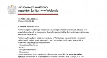 Bakterie coli w wodociągu Moczydlnica Klasztorna. Sanepid wydał ostrzeżenie dla czterech miejscowości