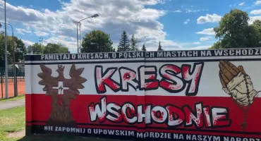 Wołów: Nowy mural kibiców Śląska Wrocław upamiętnia Kresy Wschodnie